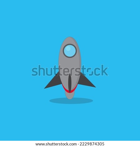 Colorful space rocket composition with flat design
