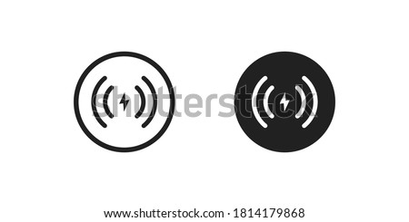 Wireless charger icon concept. Phone charge simple illustration in vector flat style.