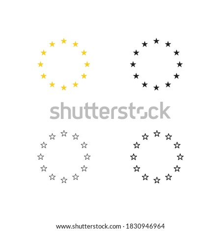 Circle eu star icon. European flag logo. Stars euro symbol in vector flat style.