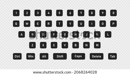 Computer button. Keyboard concept. Letter button isolated. Web key symbol in vector flat style.