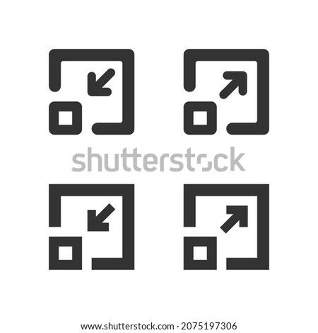 Maximize icon. Full size screen. Minimixe symbol button in vector flat style.