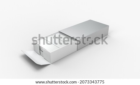 Staples pins and Staple box empty isolated white background 3d illustration Foto stock © 