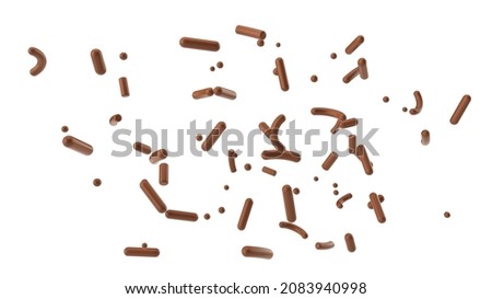 Chocolate sprinkle falling isolated white background 3d illustration Stock foto © 