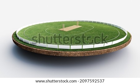 Round cricket stadium Cut out earth Empty Play Ground 3d illustration  Сток-фото © 