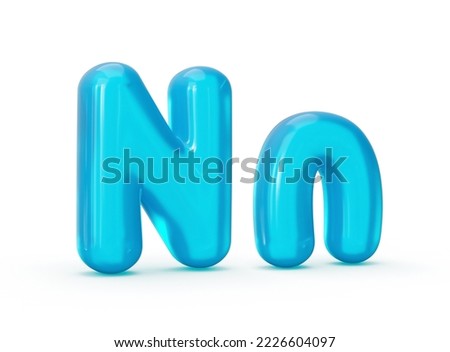Aqua Blue jelly letter n isolated on white background - Nn 3d illustration Foto stock © 