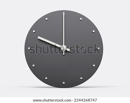 Simple clock gray 10 Ten o clock. Monday concept. Depressed emotions Modern Minimal Clock. 3D illustration Foto stock © 