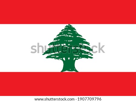 Original Lebanese Flag Vector National Symbol