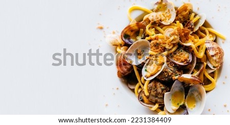 Image, Stock Photo Spaghetti ai frutti di mare on plate