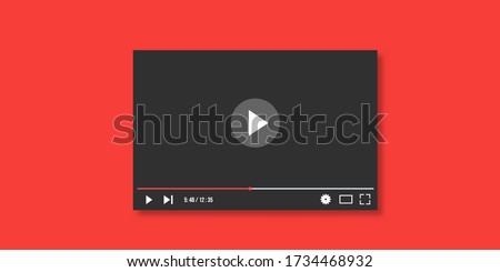 Video player modern. Views, play, pause Vector illustration