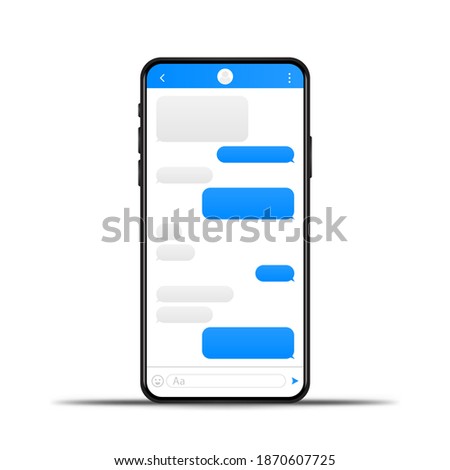 Phone chatting message template bubbles. Place your own text to the message clouds