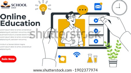 Webinar,Online Education Social Media Design for Business, Education purpose- modern simple colorful vector design template-layout-easy to edit-isometric cartoon characters-online workshop