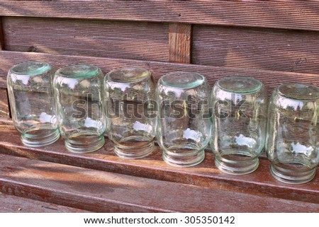 Glass jars background