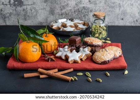 Similar – Image, Stock Photo Dominoes cookies on green table