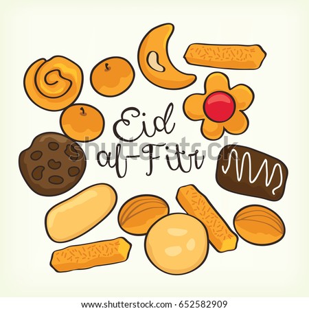 eid al fitr cookies vector