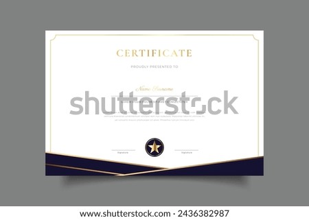 certificate template with golden background vector eps 10