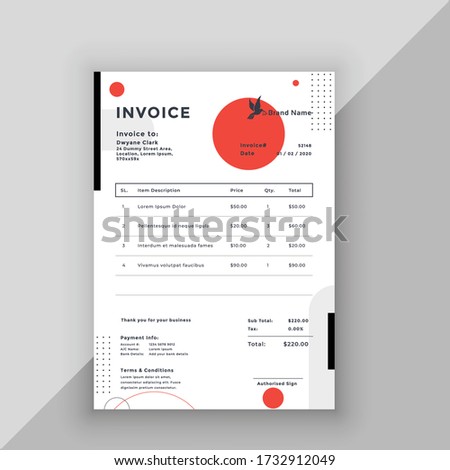 Corporate business invoice vector template design
