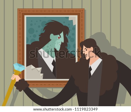 man with evil portrait