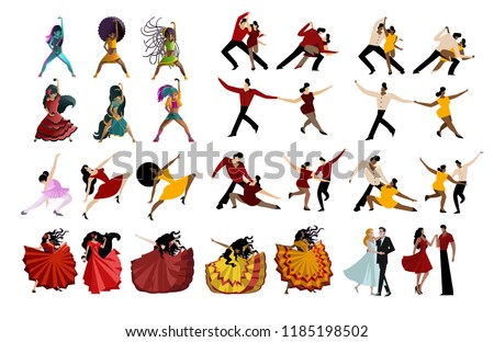 salsa mambo tango rumba dancers collection