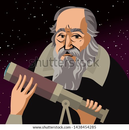 galileo galilei. great scientific astronomer.