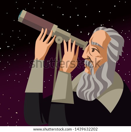 galileo galilei. great scientific astronomer.