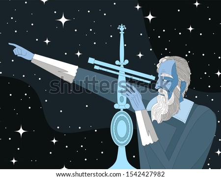 galileo galilei. great scientific astronomer.