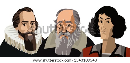 three great scientist astronomers portraits