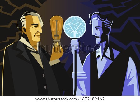 great inventors with a light bulbs