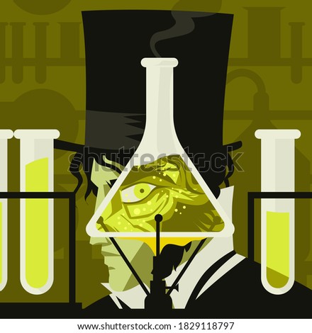 doctor jekyll and mister hyde test lab experiment tube poster
