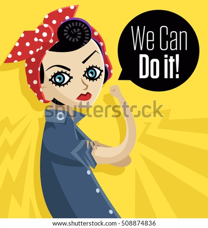 feminist girl poster holding her arm we can do it