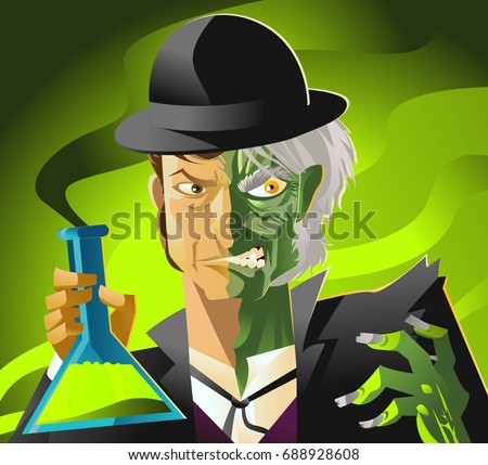 doctor jekyll and mister hyde monster transformation with green potion