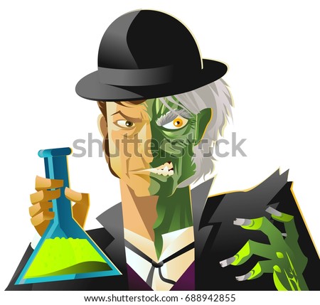 doctor jekyll and mister hyde monster transformation with green potion