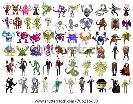 evil spooky monsters creatures collection