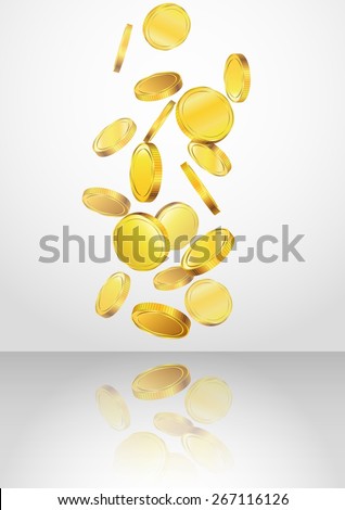 Conceptual design of falling golden coins