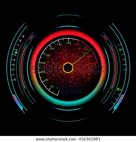 Speedometer isolated on black.Vector