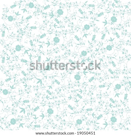 Blue flower and leave pattern