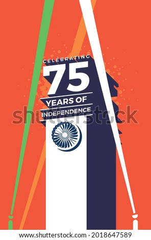 Celebrating the 75th year of India's Independence. Creative design for posters, banners, advertising, etc. Happy Independence Day. eps10. editable