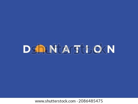 Donation-charity typography concept. Can use for web banner, infographics, hero images. Flat isometric vector illustration isolated on white background.