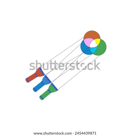 Mixing primary colors on a white screen creates secondary colors.vector illustration