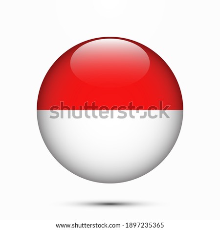 Indonesia flag circle shape button vector illustration