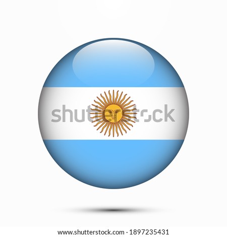 Argentina flag circle shape button vector illustration