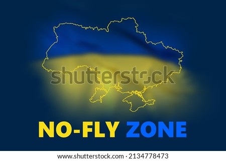 Close the sky, no-fly zone for Ukraine. War in Ukraine, russian war against Ukraine. Russian fighter jet silhouette Imagine de stoc © 