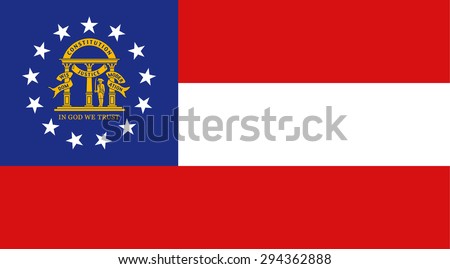 Georgia state national flag. Vector EPS8