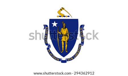 Massachusetts state national flag. Vector EPS8