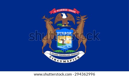 Michigan state national flag. Vector EPS8