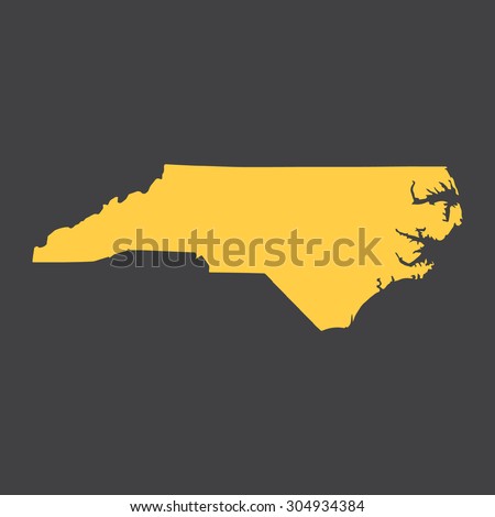 North Carolina yellow border,map. Vector illustration EPS8.