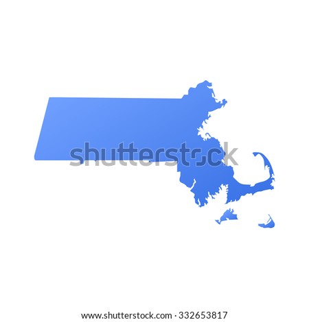 Massachusetts State Border,Map Stock Vector Illustration 332653817 ...