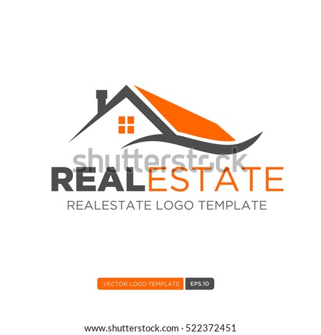 Orange and Grey Home Logo vector. Real estate logo template. Vector Illustration eps.10