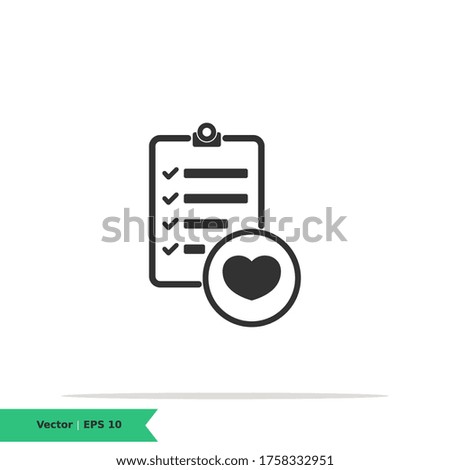 Favorite, Save, Love Report Icon Illustration Logo Template. Report Sign Symbol. Vector Icon EPS 10