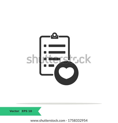 Favorite, Save, Love Report Icon Illustration Logo Template. Report Sign Symbol. Vector Icon EPS 10