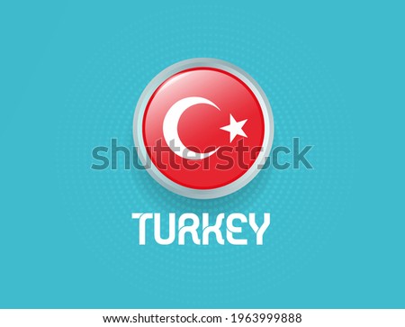 Turkey flag for Euro 2020 event. Football Euro 2020.	

